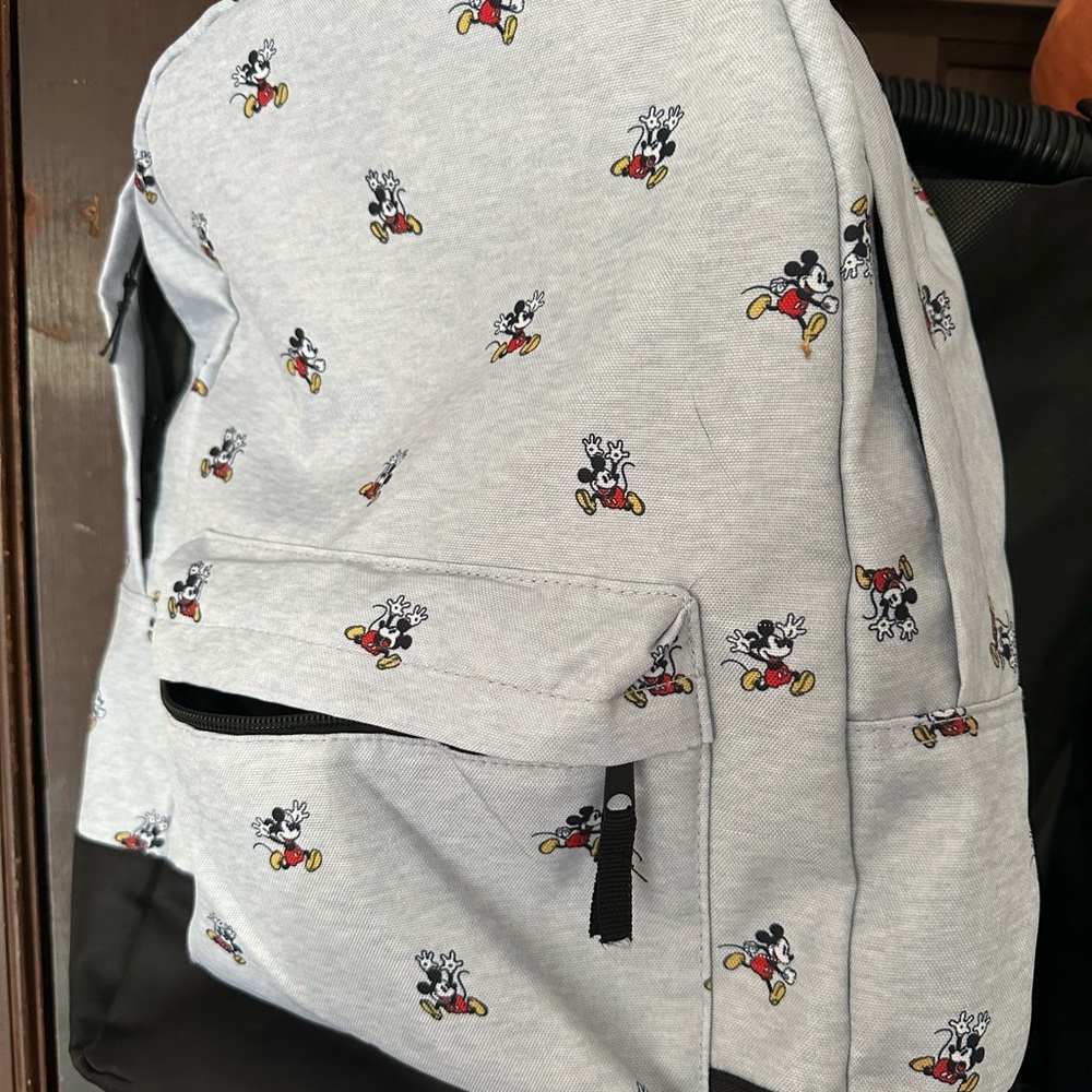 Disney Mickey Mouse Gray and Black Kids Backpack